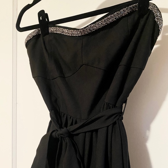 Strapless Little Black Dress with Beaded Detailing - Picture 1 of 4